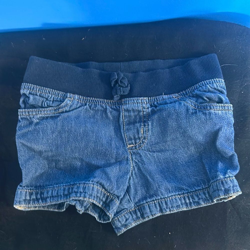 The Children's Place Girls Knit Top Denim Shorts Size 6 Outfit Summer